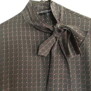 Vintage Christian Dior geometric silk blouse M